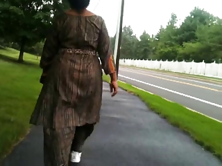 aged indian booty walking